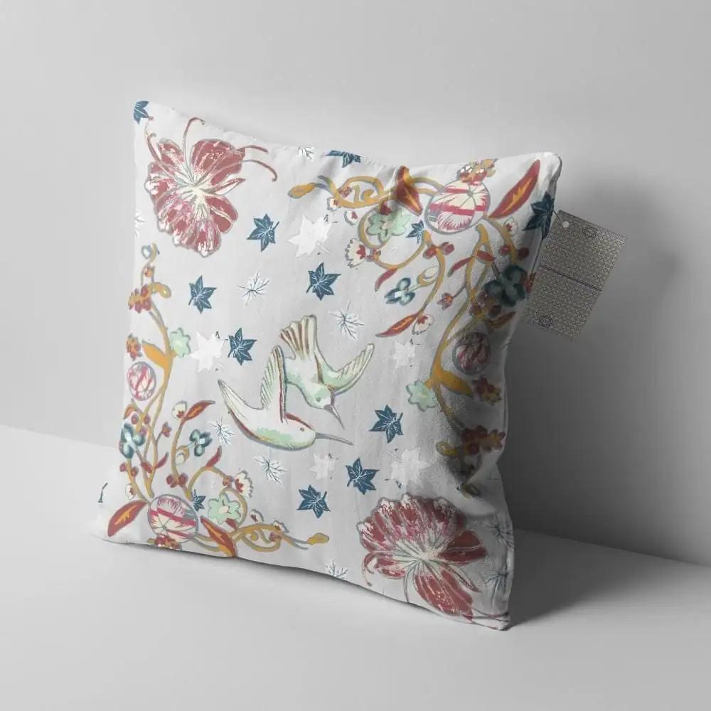 18" Gray Bird Zippered Double Sided Suede Throw Pillow - Homeroots - Flyclothing LLC