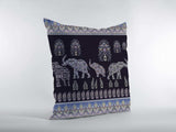 18” Purple Ornate Elephant Zippered Suede Throw Pillow - Homeroots - Flyclothing LLC