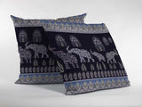 18” Purple Ornate Elephant Zippered Suede Throw Pillow - Homeroots - Flyclothing LLC