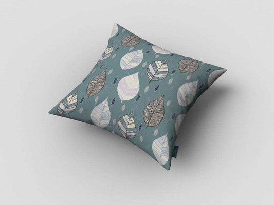 16” Pine Green Leaves Suede Zippered Throw Pillow - Homeroots - Flyclothing LLC