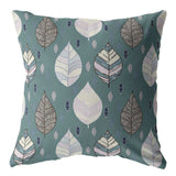 18” Pine Green Leaves Suede Zippered Throw Pillow - Homeroots - Flyclothing LLC