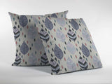 18” Cream Gray Leaves Suede Zippered Throw Pillow - Homeroots - Flyclothing LLC