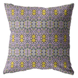 16” Purple Yellow Geofloral Zippered Suede Throw Pillow - Homeroots - Flyclothing LLC