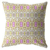 16” Yellow Lavender Geofloral Zippered Suede Throw Pillow - Homeroots - Flyclothing LLC