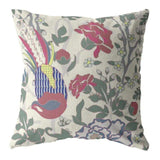16” Pink Sage Peacock Zippered Suede Throw Pillow - Homeroots - Flyclothing LLC