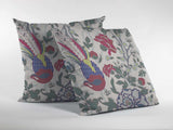 16” Pink Sage Peacock Zippered Suede Throw Pillow - Homeroots - Flyclothing LLC
