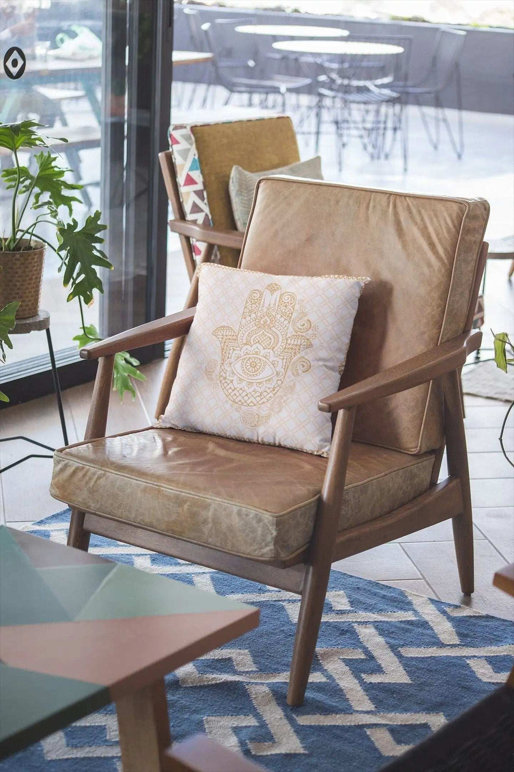 18” Gold White Hamsa Suede Zippered Throw Pillow - Homeroots - Flyclothing LLC