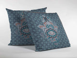 16” Slate Blue Hamsa Suede Zippered Throw Pillow - Homeroots - Flyclothing LLC