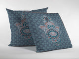 18” Slate Blue Hamsa Suede Zippered Throw Pillow - Homeroots - Flyclothing LLC