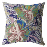 16” Lilac Green Hibiscus Zippered Suede Throw Pillow - Homeroots - Flyclothing LLC