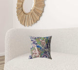 16” Lilac Green Hibiscus Zippered Suede Throw Pillow - Homeroots - Flyclothing LLC