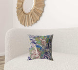 18” Lilac Green Hibiscus Zippered Suede Throw Pillow - Homeroots - Flyclothing LLC