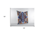 18" Orange Blue Boho Zippered Suede Throw Pillow - Homeroots - Flyclothing LLC