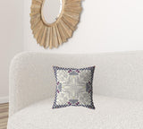 16" Gray Floral Frame Zippered Suede Throw Pillow - Homeroots - Flyclothing LLC