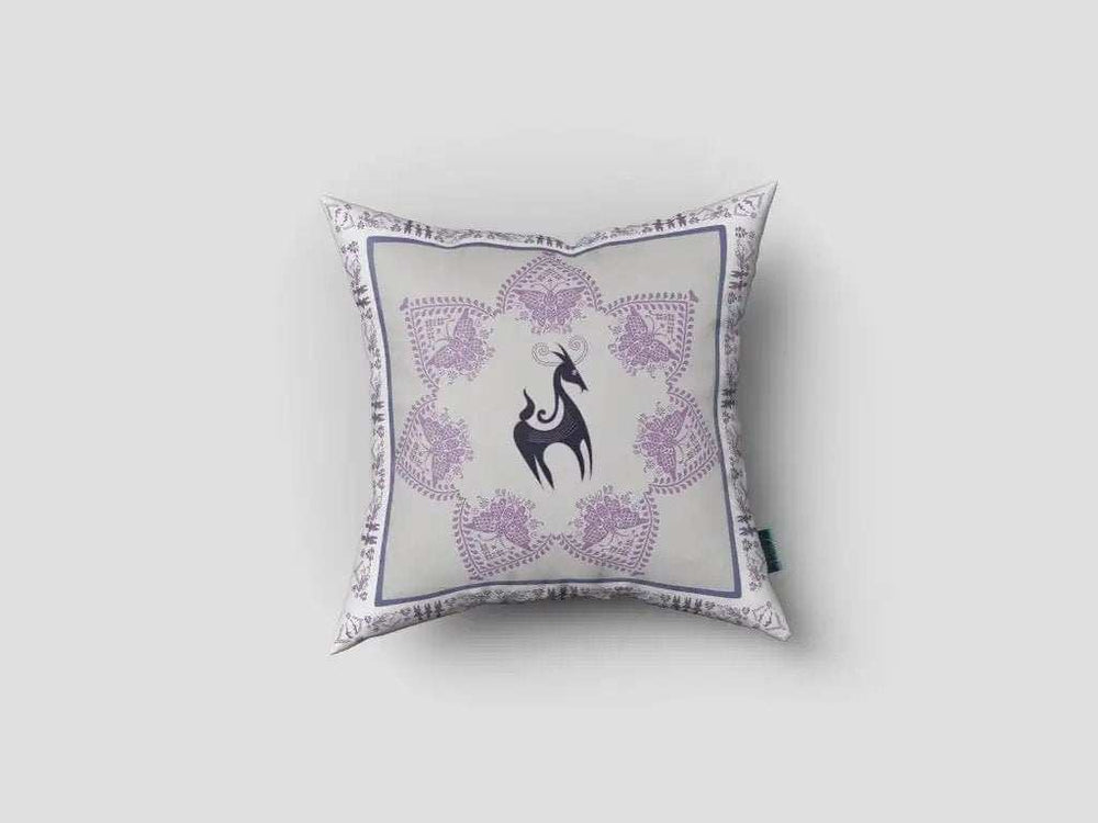 16” Gray Purple Horse Zippered Suede Throw Pillow - Homeroots - Flyclothing LLC
