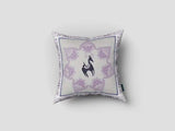 18” Gray Purple Horse Zippered Suede Throw Pillow - Homeroots - Flyclothing LLC