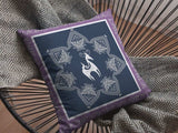 16” Navy Purple Horse Zippered Suede Throw Pillow - Homeroots - Flyclothing LLC