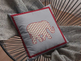 16” Red Gray Elephant Zippered Suede Throw Pillow - Homeroots - Flyclothing LLC