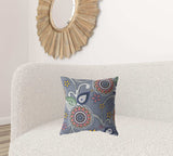 18” Gray Pink Floral Suede Zippered Throw Pillow - Homeroots - Flyclothing LLC