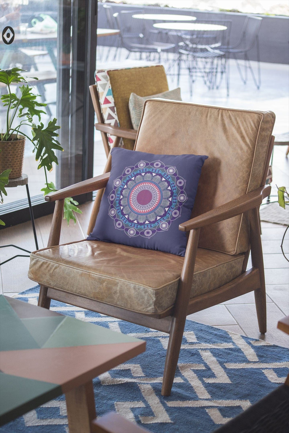 18"x18" Navy Zippered Suede Floral Throw Pillow - Homeroots - Flyclothing LLC