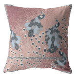 18” Dusty Pink Boho Bird Zippered Suede Throw Pillow - Homeroots - Flyclothing LLC