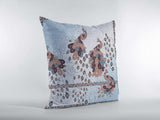 16” Blue Brown Boho Bird Zippered Suede Throw Pillow - Homeroots - Flyclothing LLC