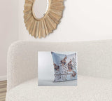 16” Blue Brown Boho Bird Zippered Suede Throw Pillow - Homeroots - Flyclothing LLC