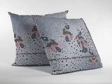 16” Gray Black Boho Bird Zippered Suede Throw Pillow - Homeroots - Flyclothing LLC