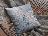 16” Gray Orange Boho Bird Zippered Suede Throw Pillow - Homeroots - Flyclothing LLC