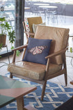 18" Denim Blue Butterfly Zippered Suede Throw Pillow - Homeroots - Flyclothing LLC
