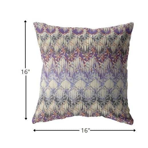 16” Magenta Cream Hatch Zippered Suede Throw Pillow - Homeroots - Flyclothing LLC