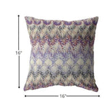 16” Magenta Cream Hatch Zippered Suede Throw Pillow - Homeroots - Flyclothing LLC