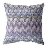 16” Purple Gray Hatch Zippered Suede Throw Pillow - Homeroots - Flyclothing LLC