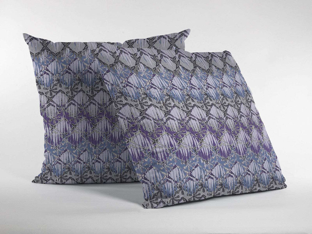 16” Purple Gray Hatch Zippered Suede Throw Pillow - Homeroots - Flyclothing LLC