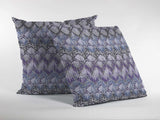 16” Purple Gray Hatch Zippered Suede Throw Pillow - Homeroots - Flyclothing LLC