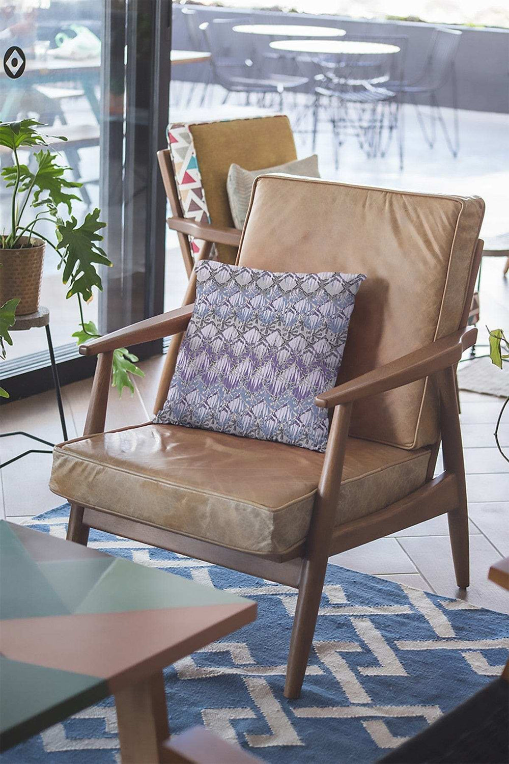 16” Purple Gray Hatch Zippered Suede Throw Pillow - Homeroots - Flyclothing LLC