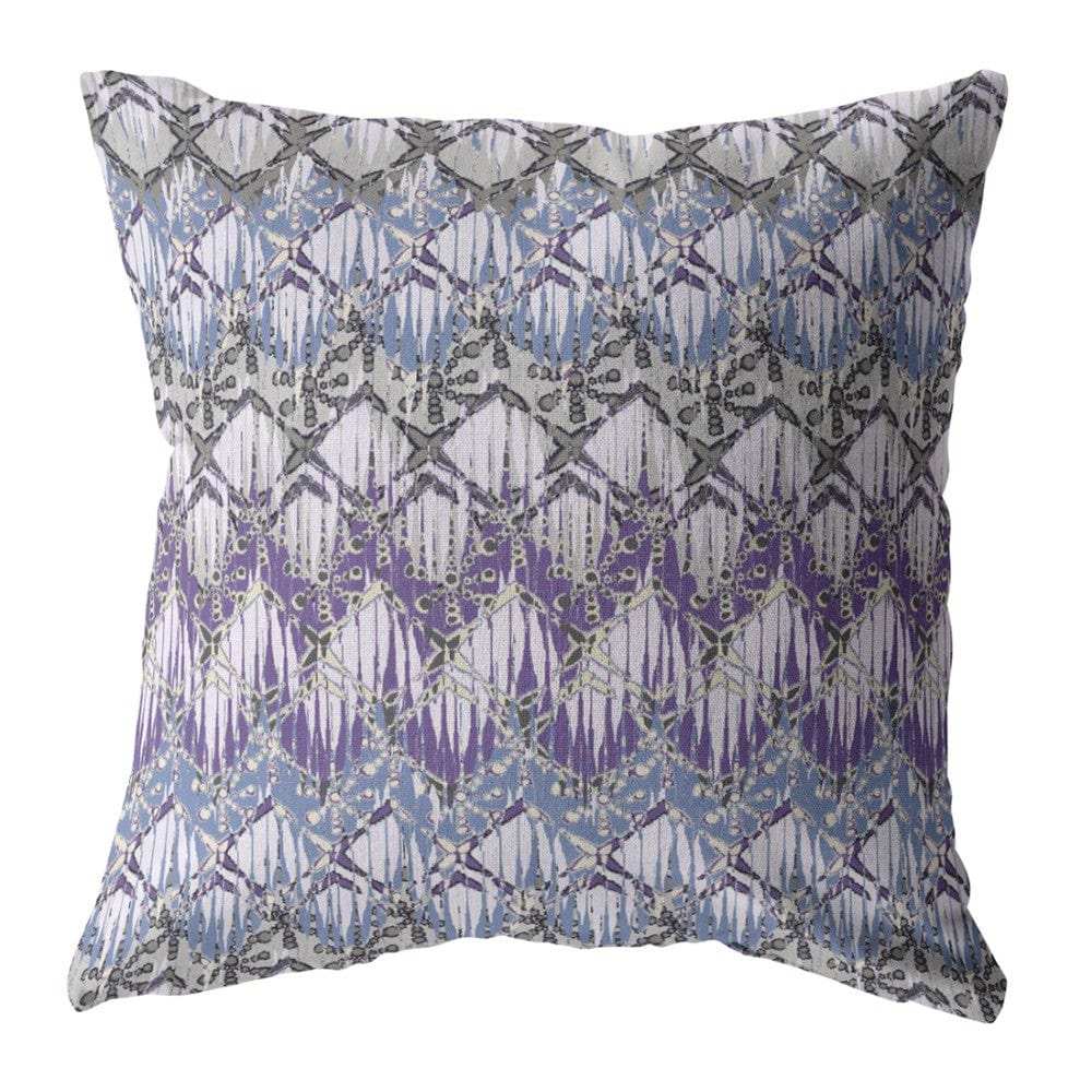 18” Purple Gray Hatch Zippered Suede Throw Pillow - Homeroots - Flyclothing LLC