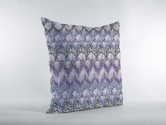 18” Purple Gray Hatch Zippered Suede Throw Pillow - Homeroots - Flyclothing LLC