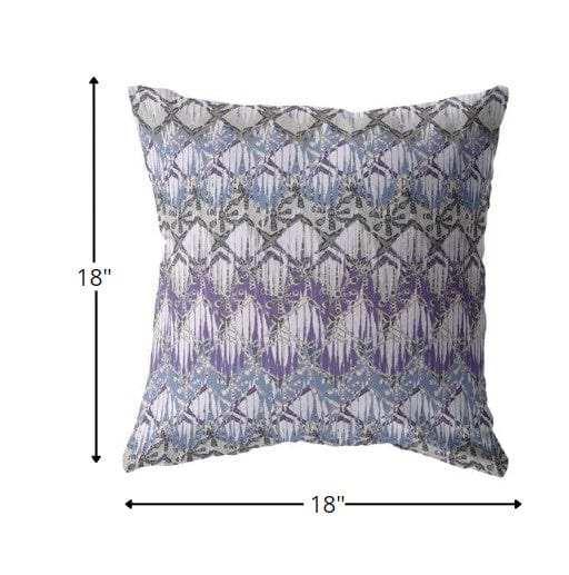 18” Purple Gray Hatch Zippered Suede Throw Pillow - Homeroots - Flyclothing LLC