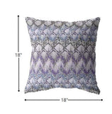 18” Purple Gray Hatch Zippered Suede Throw Pillow - Homeroots - Flyclothing LLC