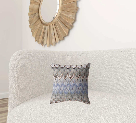 16” Orange Gray Hatch Zippered Suede Throw Pillow - Homeroots - Flyclothing LLC