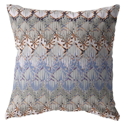 18” Orange Gray Hatch Zippered Suede Throw Pillow - Homeroots - Flyclothing LLC