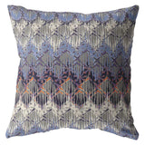 16” Blue Gray Hatch Zippered Suede Throw Pillow - Homeroots - Flyclothing LLC