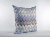 16” Blue Gray Hatch Zippered Suede Throw Pillow - Homeroots - Flyclothing LLC