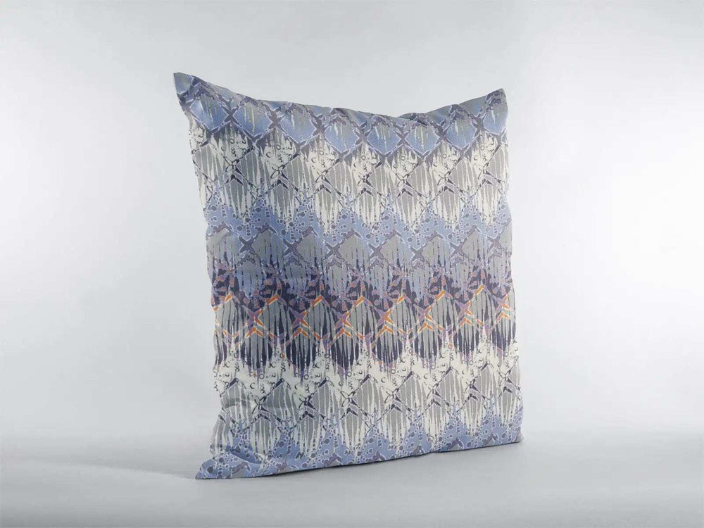 18” Blue Gray Hatch Zippered Suede Throw Pillow - Homeroots - Flyclothing LLC