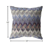 18” Blue Gray Hatch Zippered Suede Throw Pillow - Homeroots - Flyclothing LLC