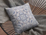 16” Yellow Gray Boho Ornate Zippered Suede Throw Pillow - Homeroots - Flyclothing LLC
