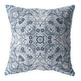 18” Light Blue Boho Ornate Zippered Suede Throw Pillow - Homeroots - Flyclothing LLC