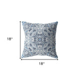 18” Light Blue Boho Ornate Zippered Suede Throw Pillow - Homeroots - Flyclothing LLC