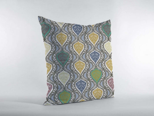 18” Gray Gold Ogee Zippered Suede Throw Pillow - Homeroots - Flyclothing LLC